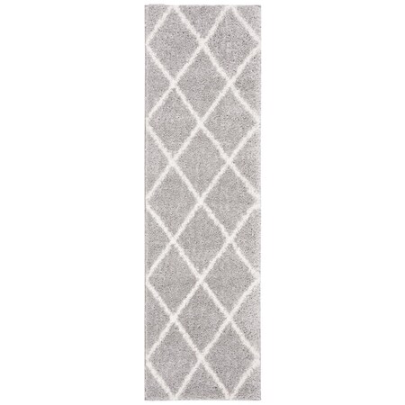 Safavieh 2 ft. 3 in. x 8 ft. Parma Shag Power Loomed Runner Area Rug; Grey & Cream PMA515G-28